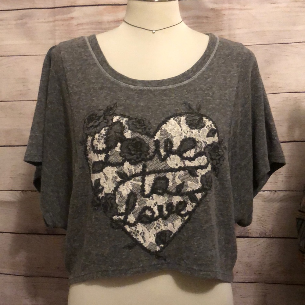 🚫 Love grey crop top